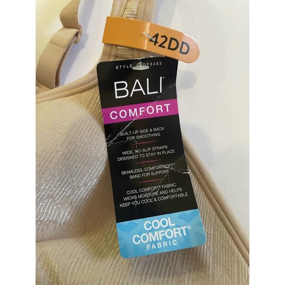 Bali Women's Comfort Revolution Wireless Full-Coverage Bra Almond 42DD DF3463 - Picture 5 of 6